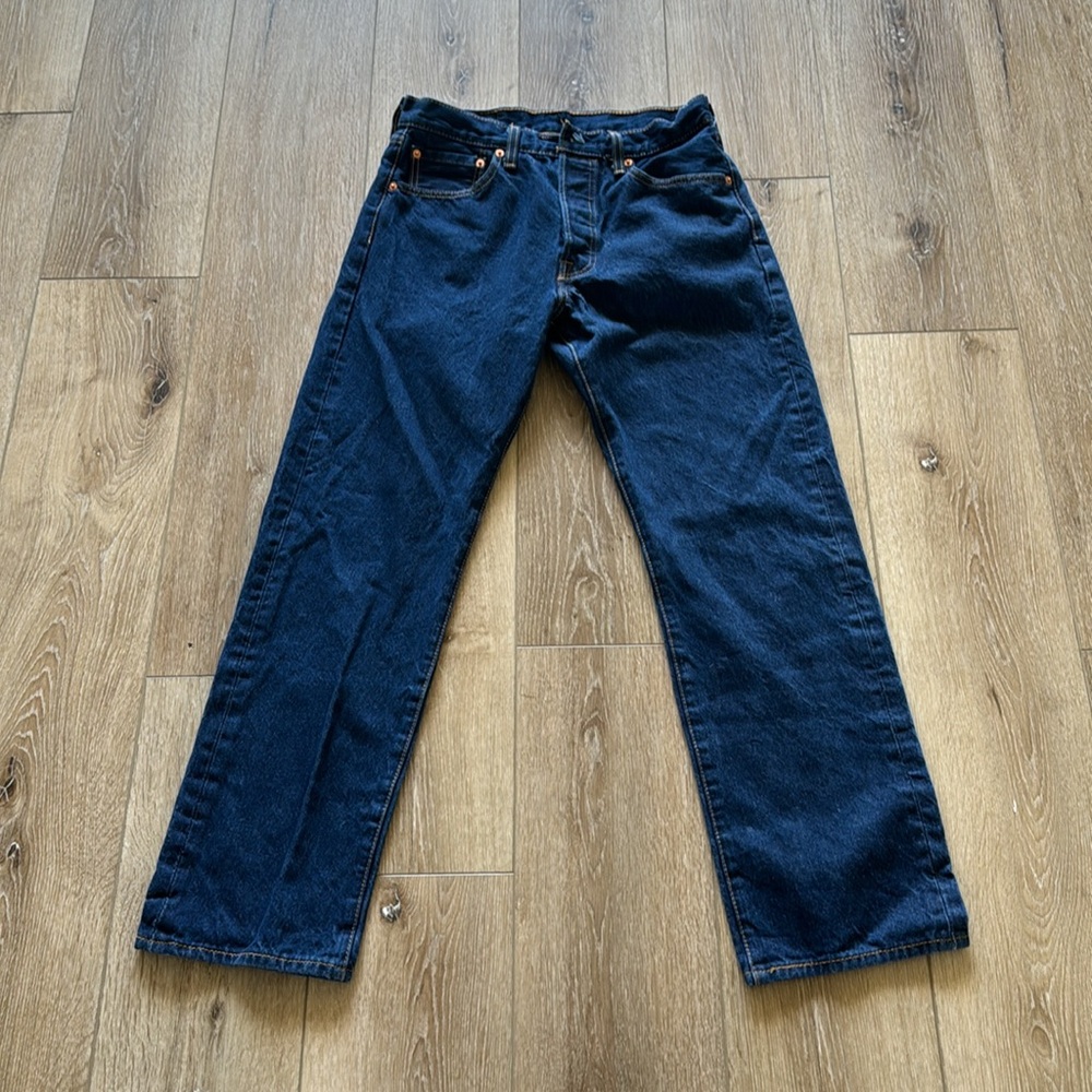 Levi's 501 Button Fly Red Tab Dark Wash Denim Jeans Size 32